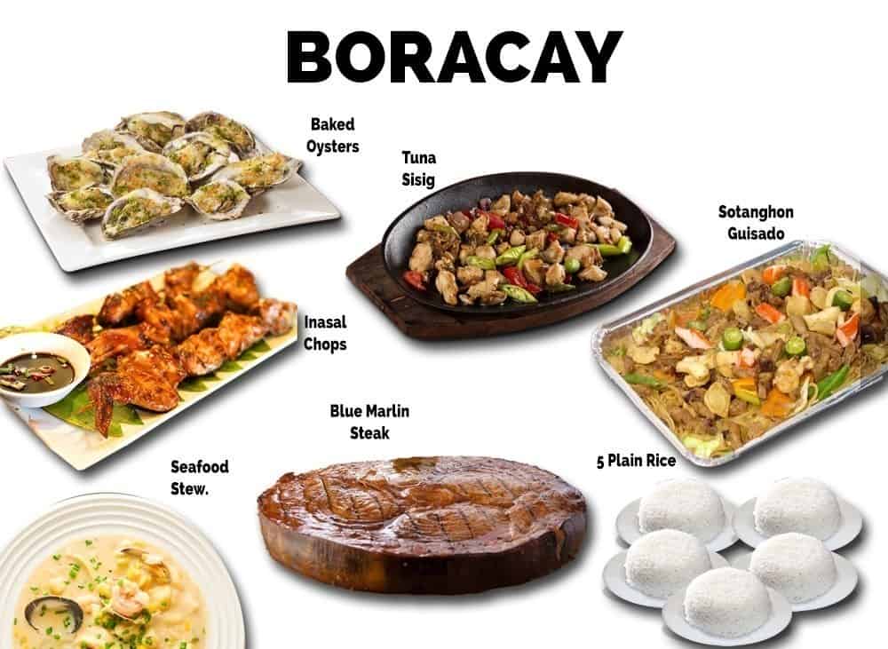 boracay group meal at Marina