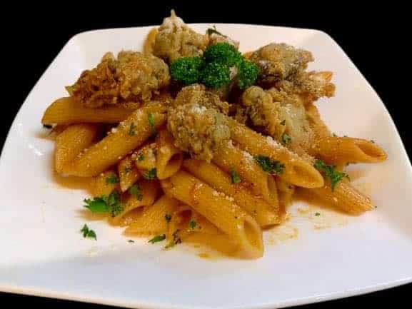 oyster Penne marinara dish of Marina