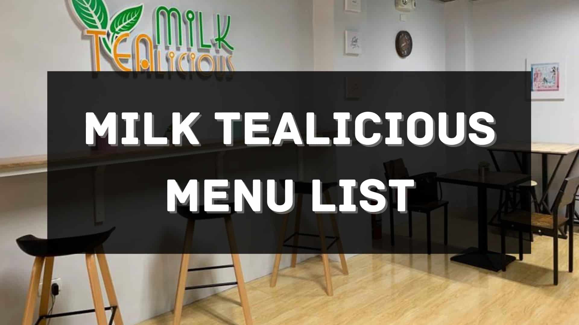 milk tealicious menu prices philippines