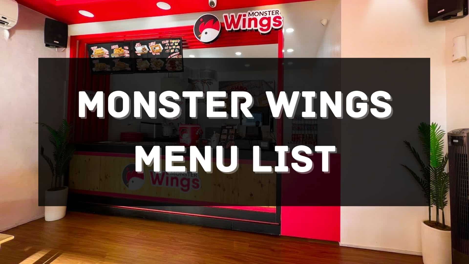 monster wings menu prices philippines