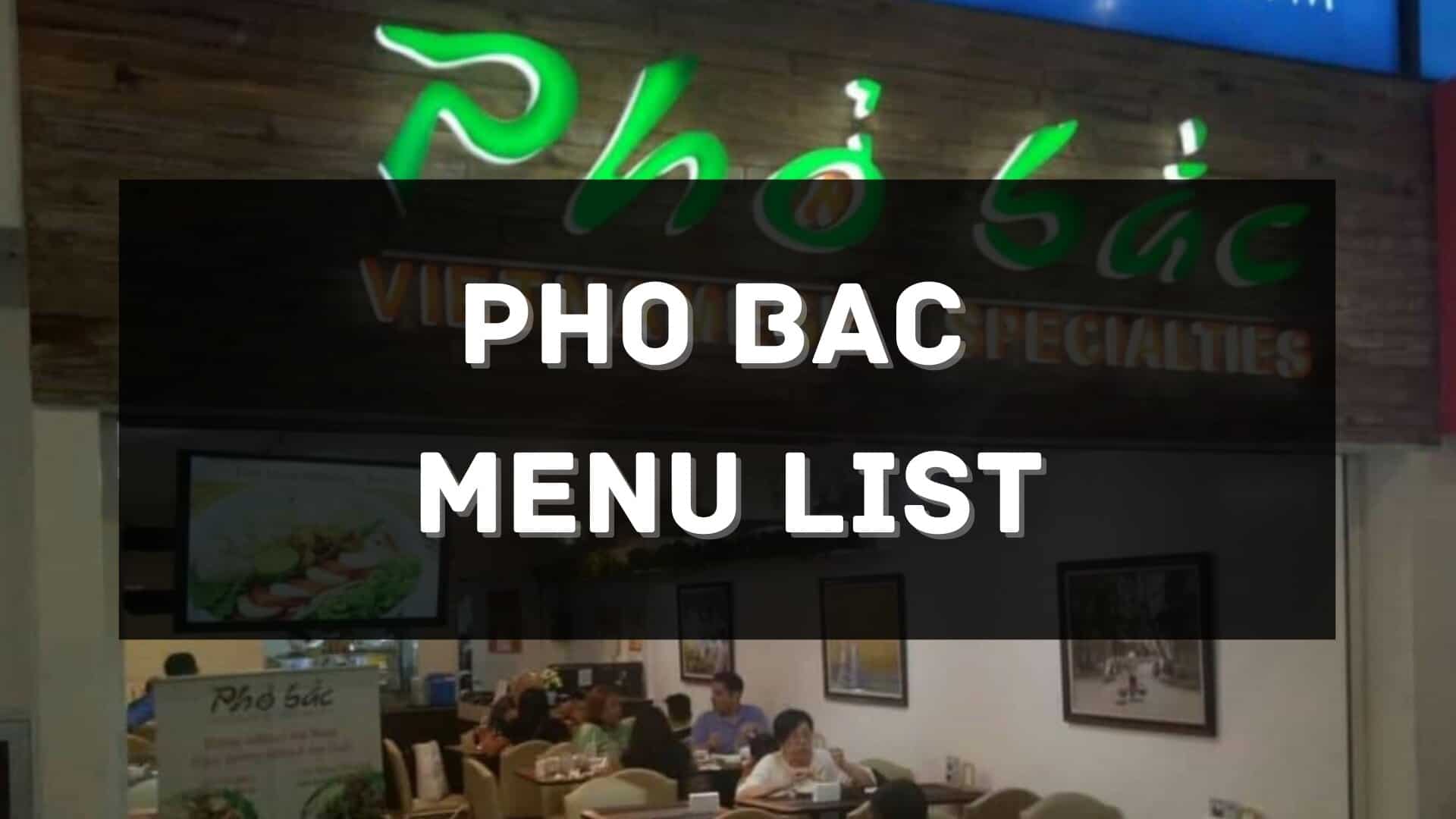 pho bac menu prices philippines