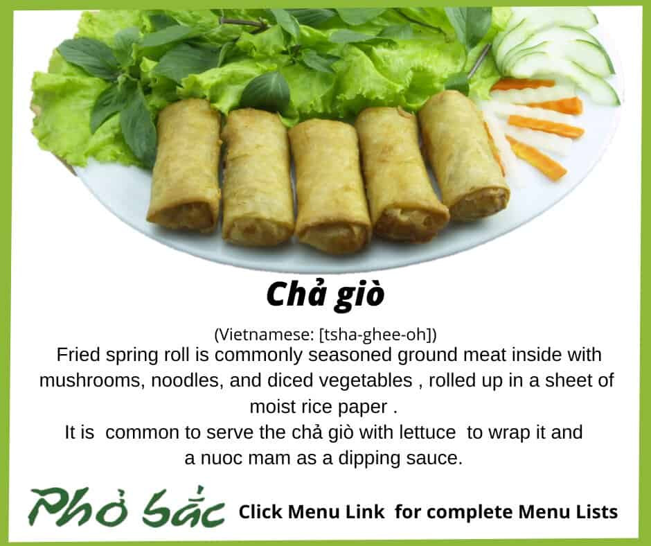 fried spring rolls in Pho Bac