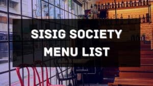 sisig society menu prices philippines