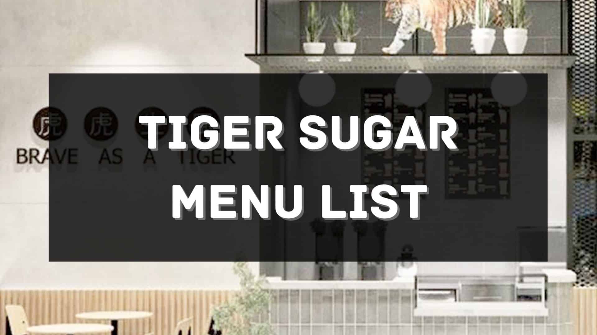 tiger sugar menu prices philippines