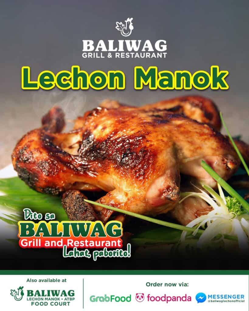 Best seller menu in Baliwag Grill and Restaurant is the Lechon Manok.