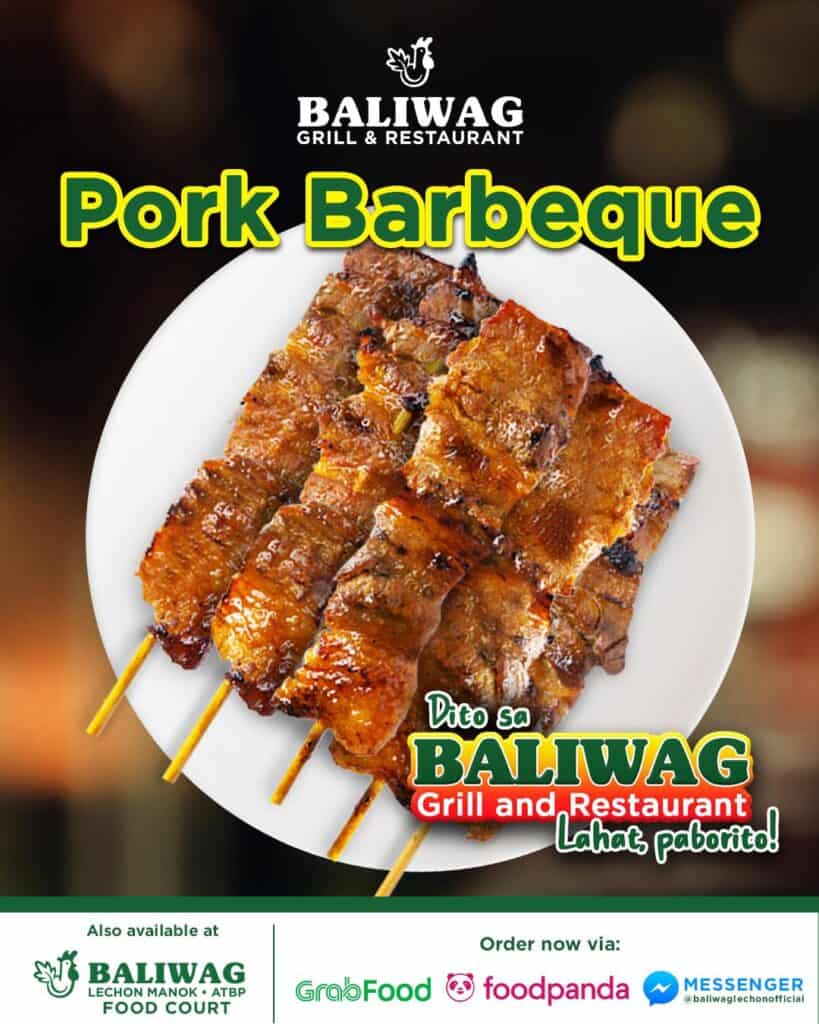 Get tasting and juicy pork barbecue only here in Baliwag Grill and Restaurant