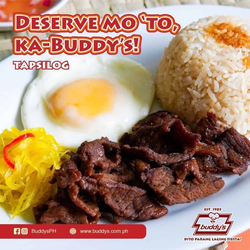 Tapsilog of All Day Breakfast menu in Buddy's