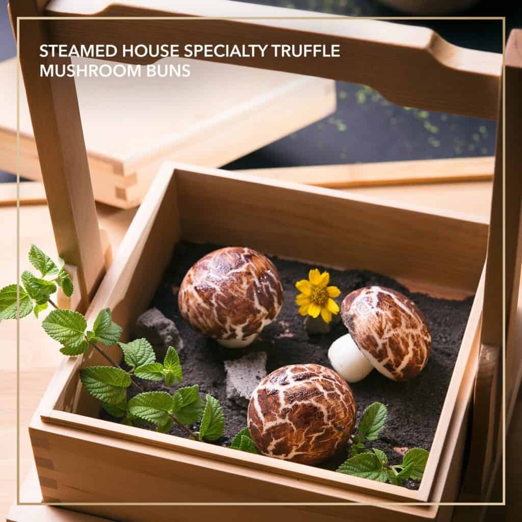 Steamed house specialty truffle mushroom buns