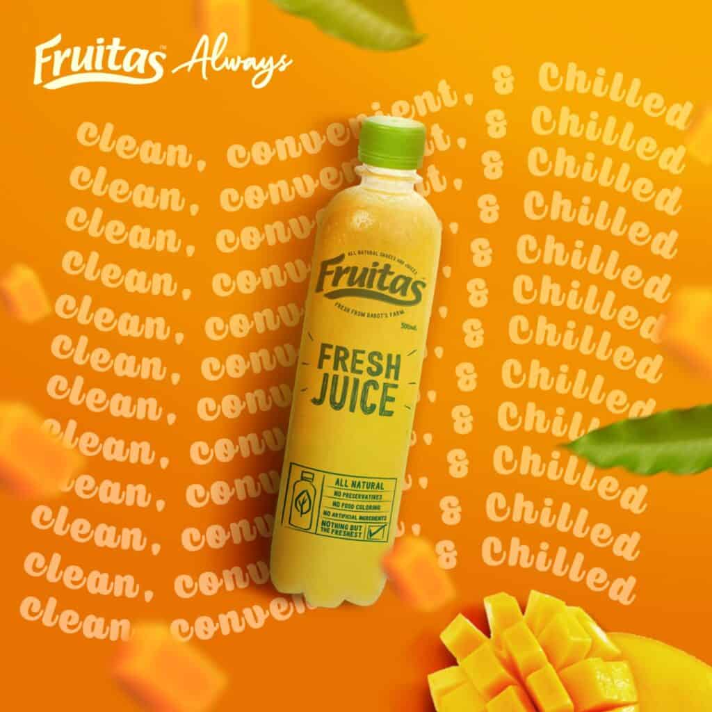 Fruitas Fresh Fruit Juice menu is fresh ripe mango juice