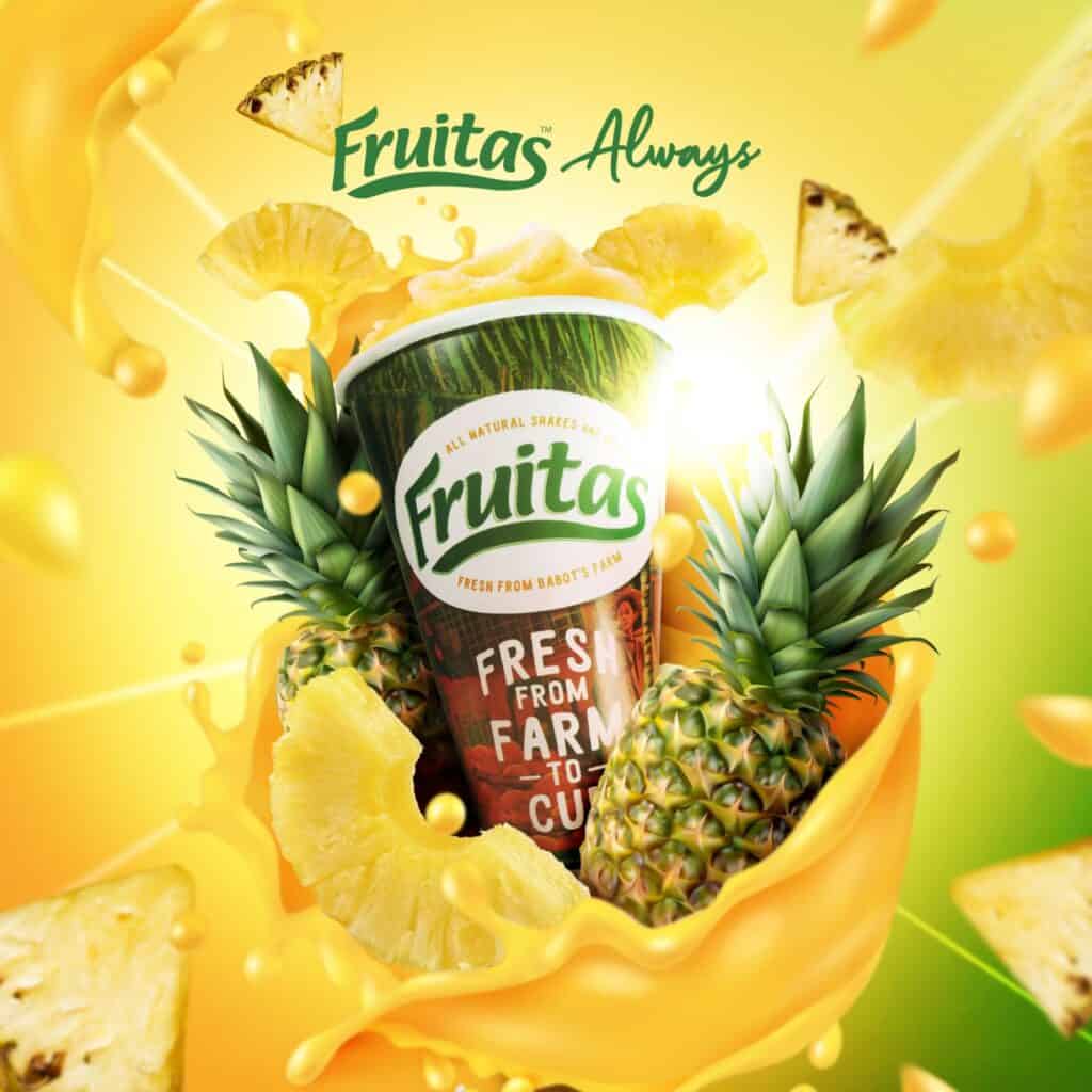 Fruitas best seller menu is the Pineapple Shake.