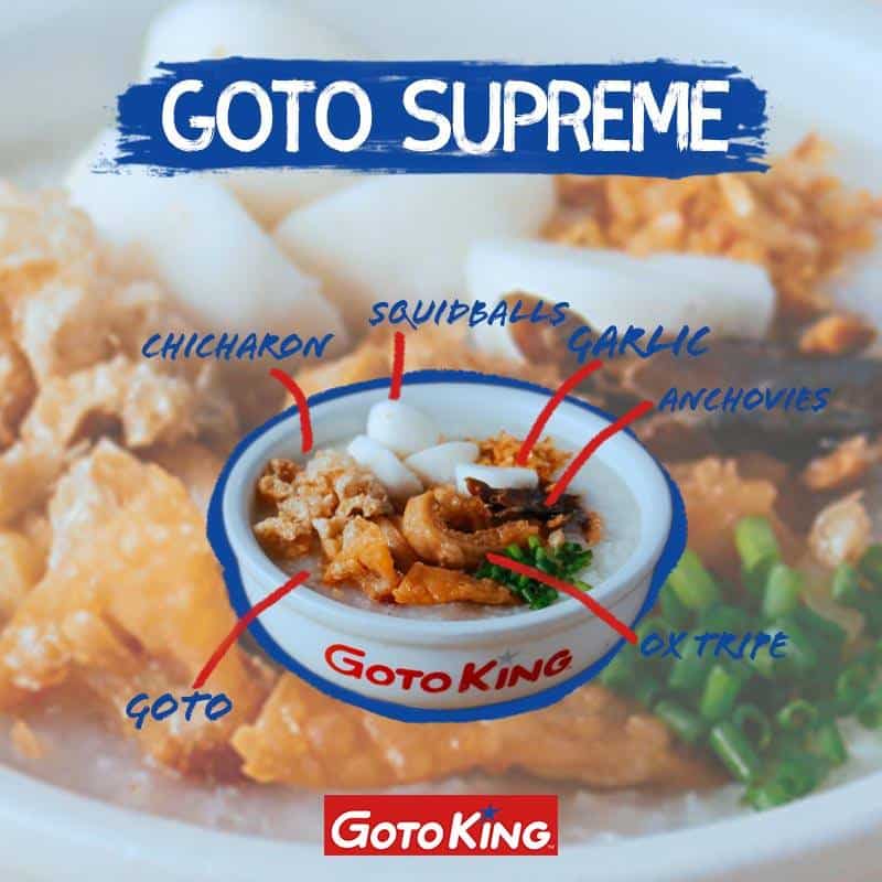 Goto King's best seller menu is the Goto Supreme.