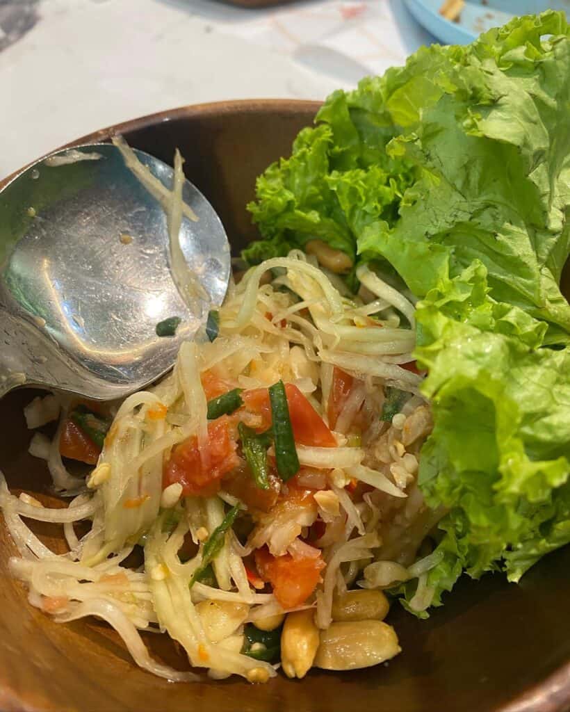 Shredded Papaya Salad of salads menu in Jatujak