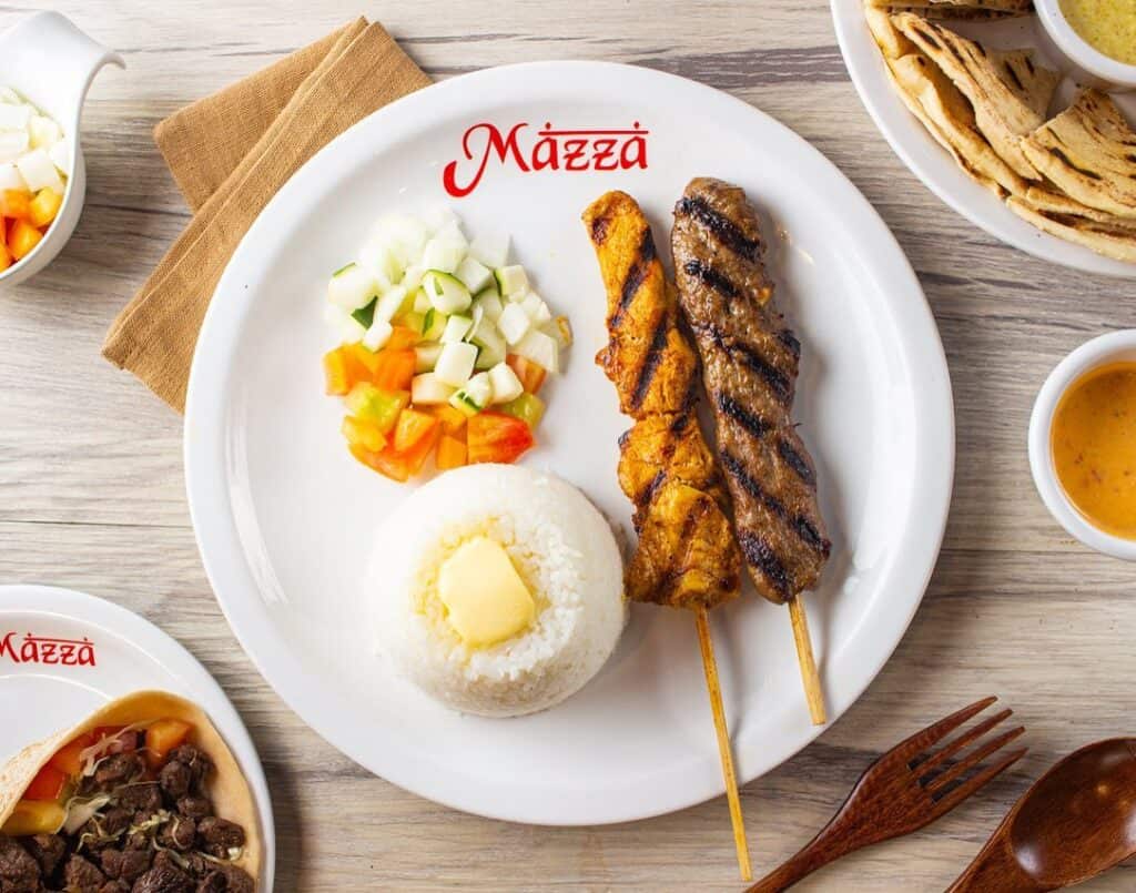 Enjoy Mixed Plate Kebab Meal served at Mazza