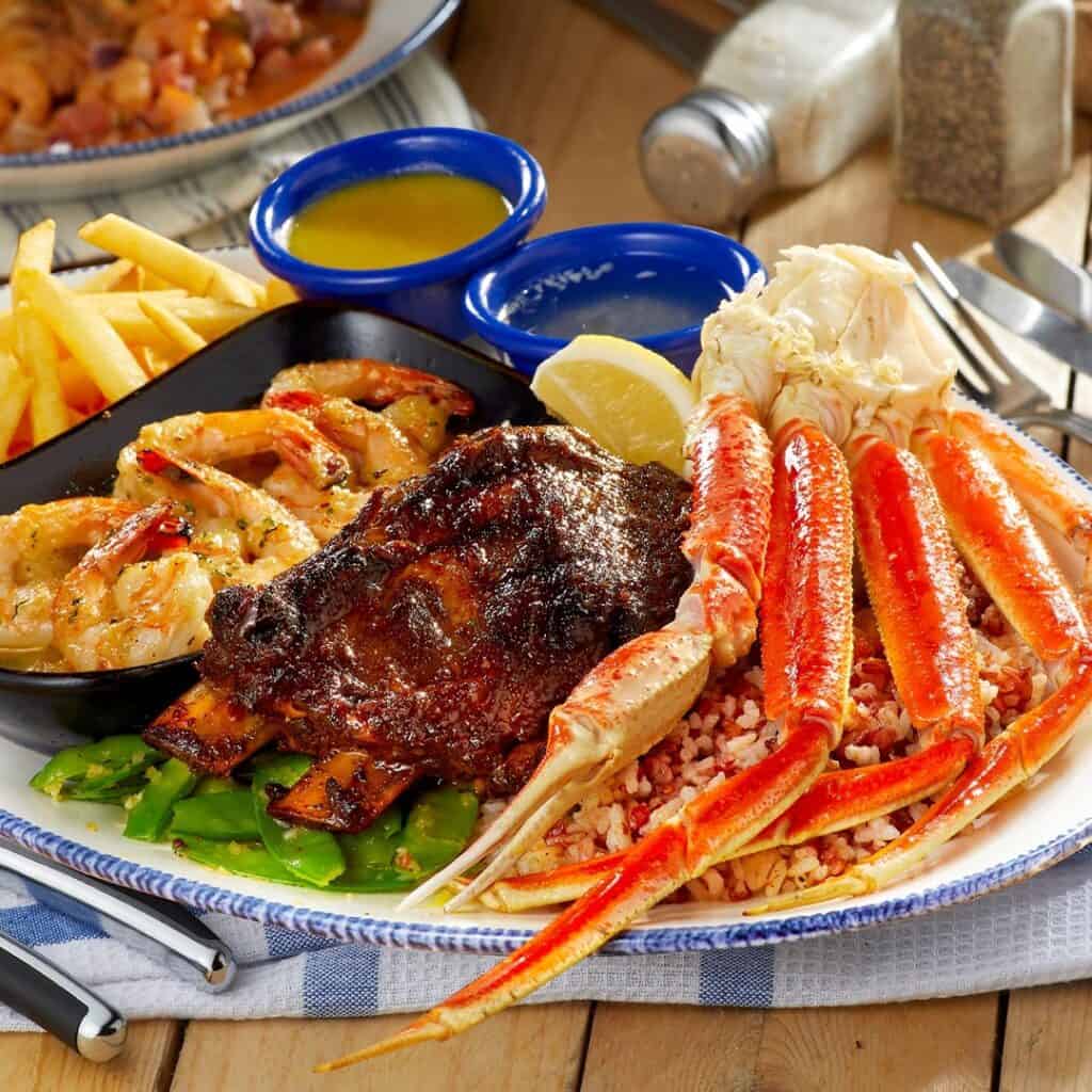 Meat and Seafood all in one plate, the Unlimited Surf and Turf of Red Lobster