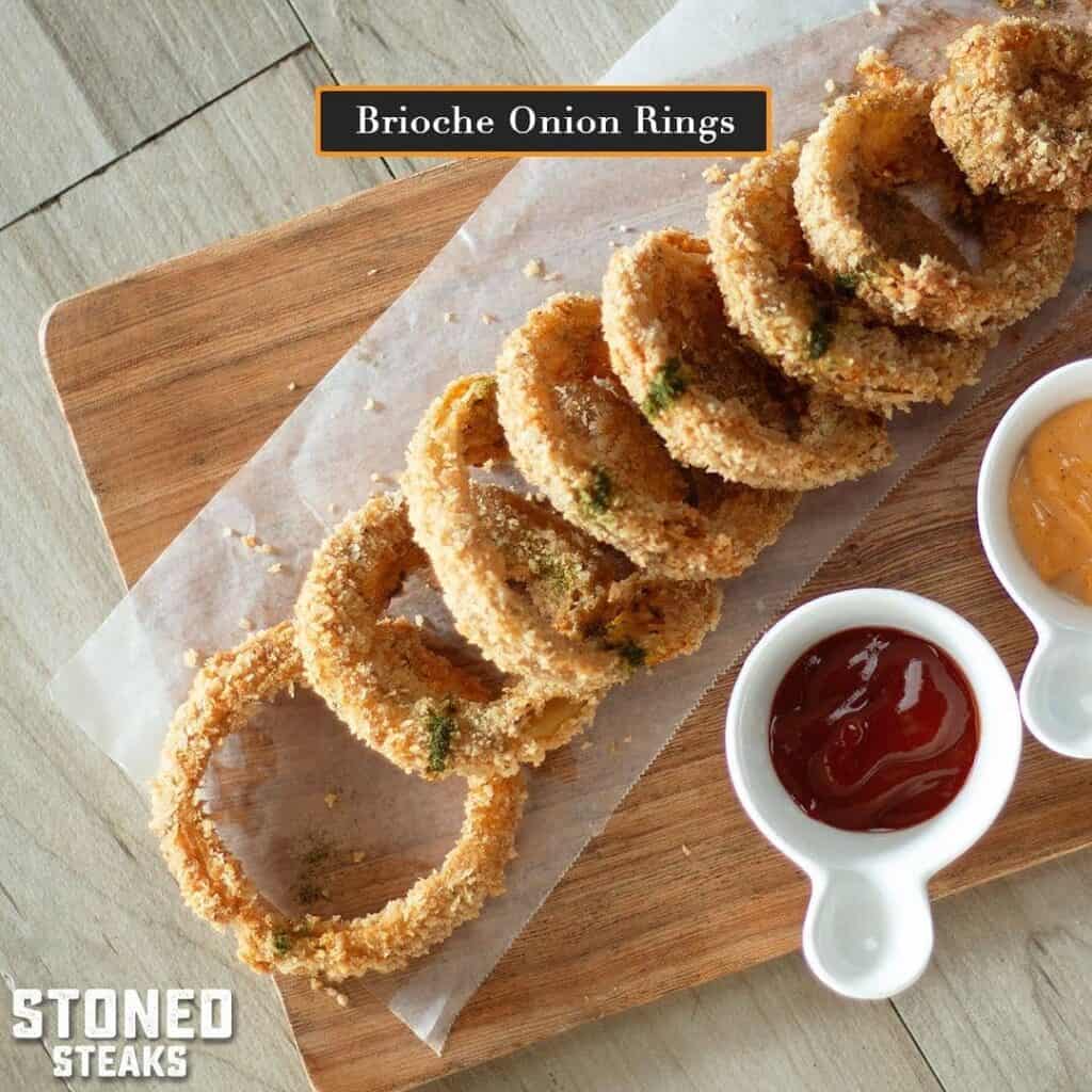 Brioche Onion Rings as appetizers