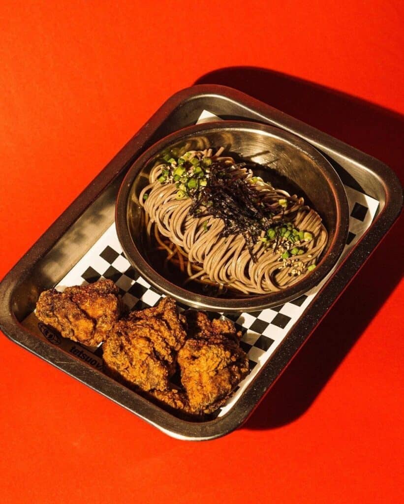 Karaage + Soba = perferct combination menu only in Tetsuo!