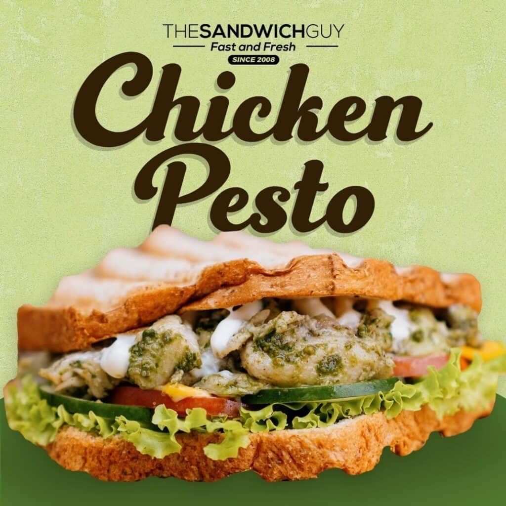 The Sandwich Guy's best-selling menu in sandwiches is the Chicken Pesto sandwich