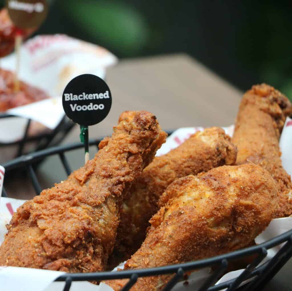Spice up your meal with Blackened Voodoo drumsticks flavor