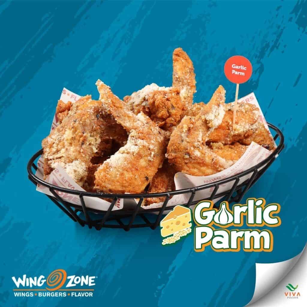 Garlic Parm savory flavor menu of Wing Zone