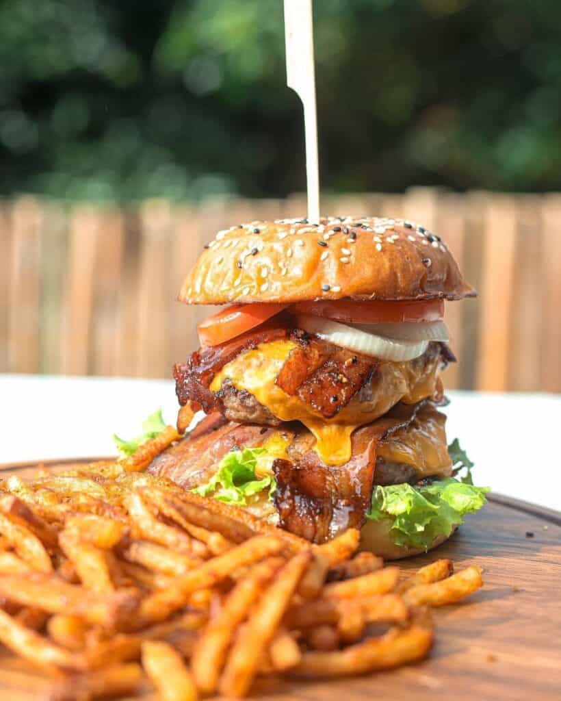 Delightful and enormous BBQ Burger of Wyndell's Al Fresco menu