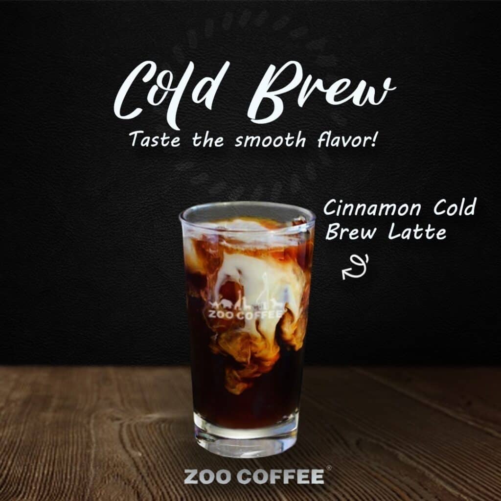 Cinnamon Cold Brew under Cold brew menu of Zoo Coffee