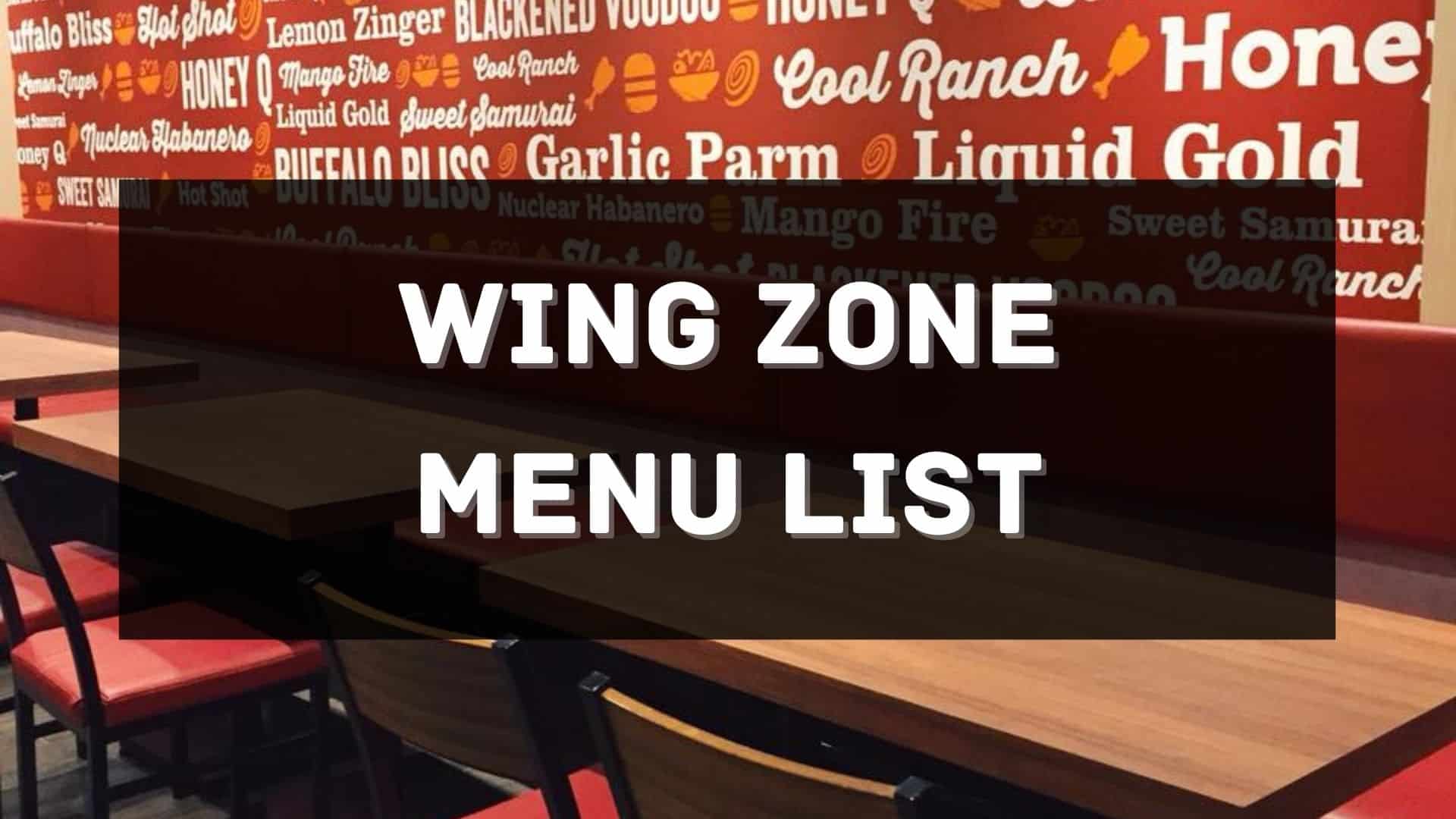 wing zone menu prices philippines
