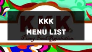 KKK menu prices philippines