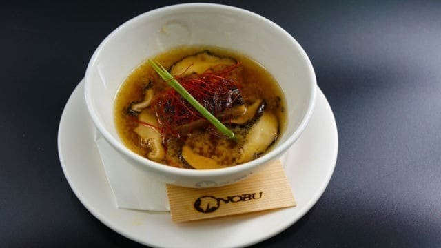 Shiitake broth and Shiro miso together with grilled Black Cod soup