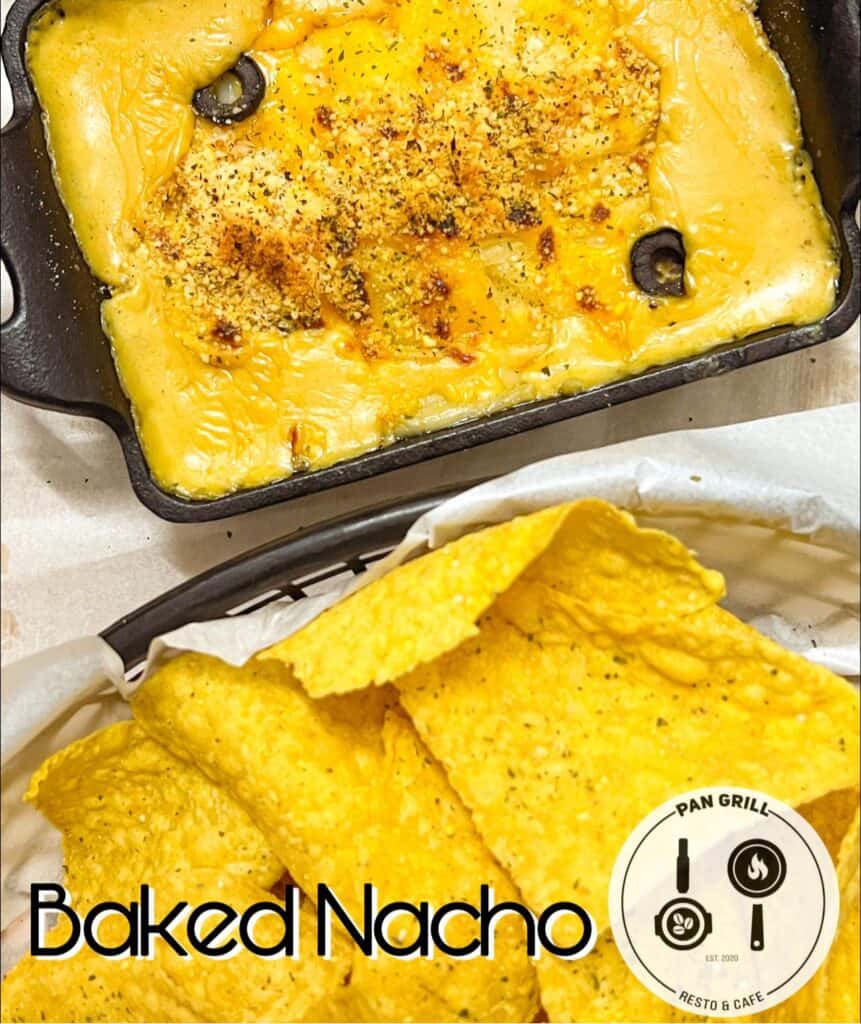 Baked Nachos that are cheesy and meaty