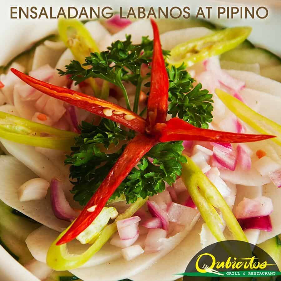 Ensaladang Labanos at Pipino in Qubiertos menu