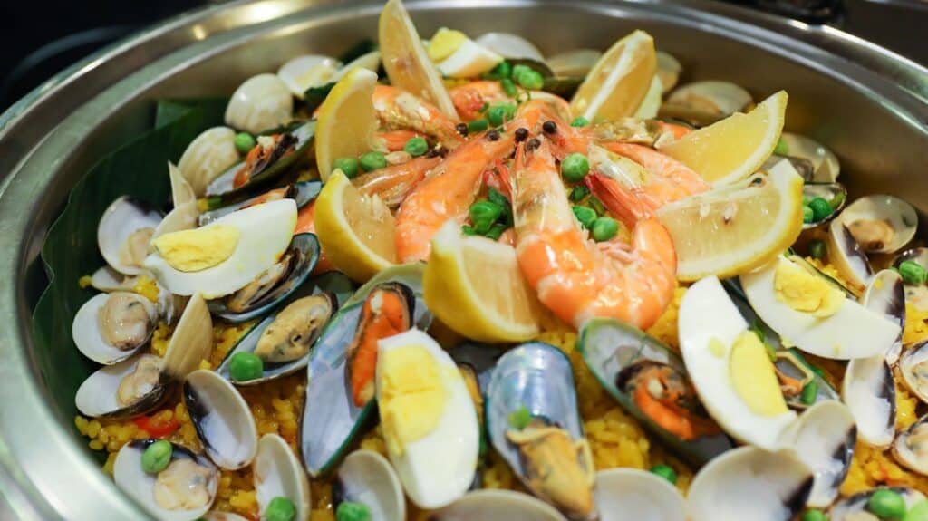 Yummy Seafood Paella here in Six Doors