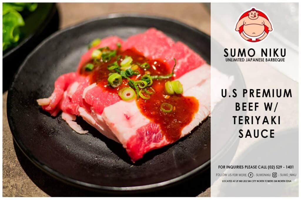 One of the beef menu is the U.S. Premium Beef with Teriyaki Sauce