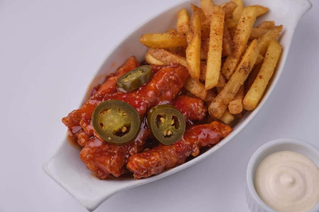 Chicken Tenders meal served with fries and ranch dip