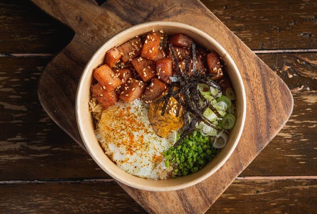 Black Pepper Spam Musubi bowl is one of the best seller item in Your Local menu