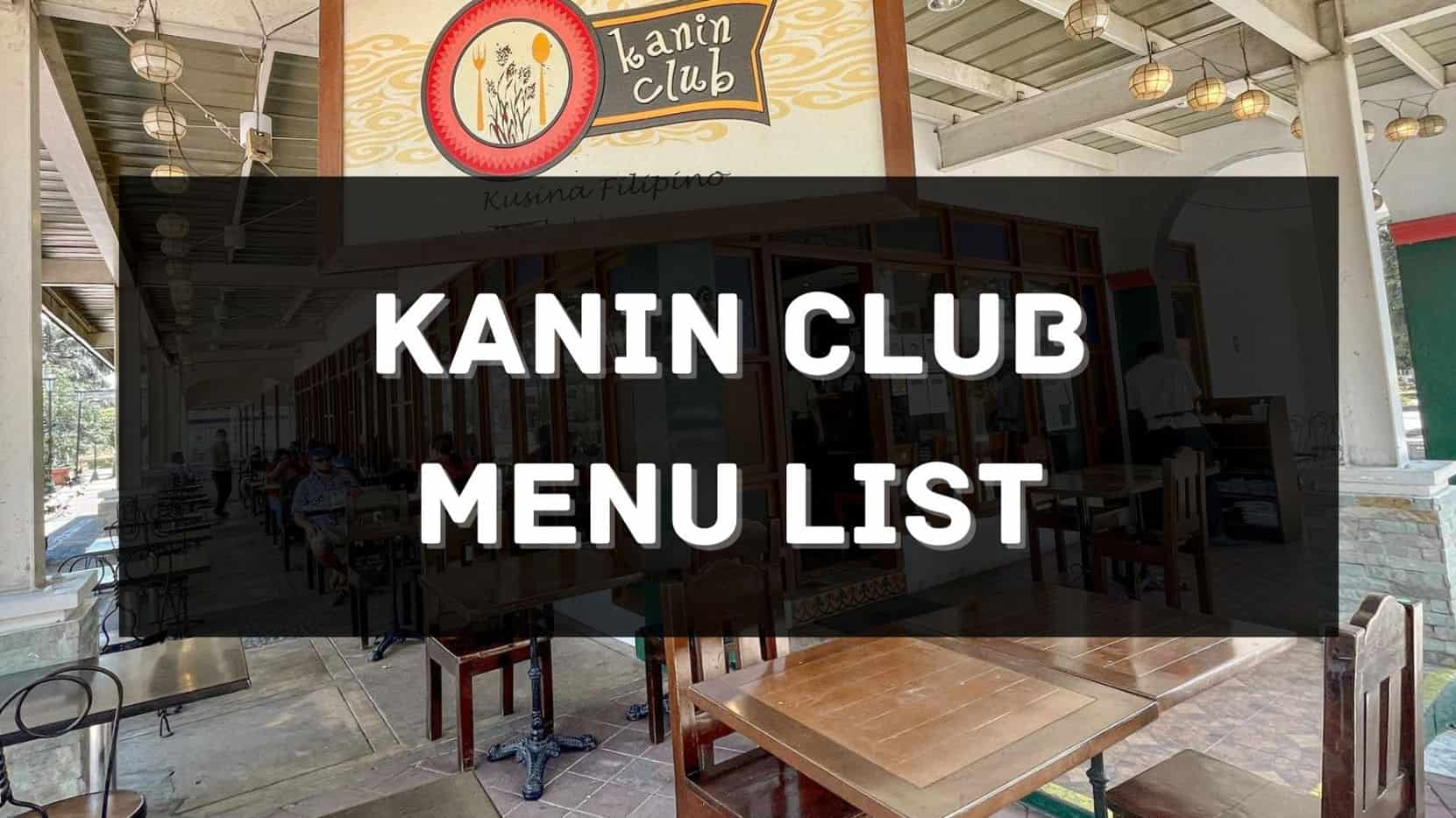 kanin club menu prices philippines