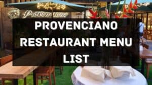 provenciano restaurant menu prices philippines