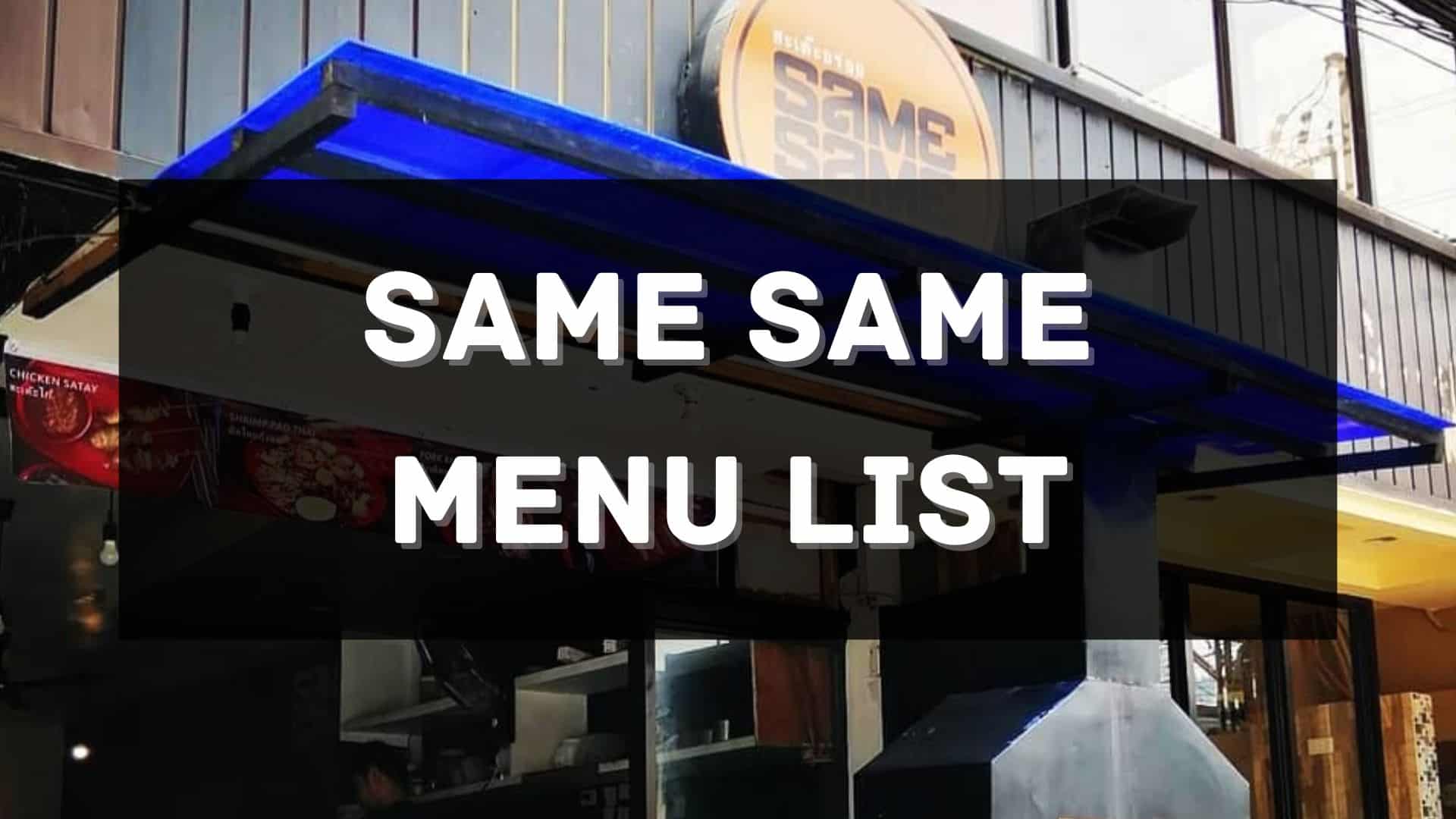 same same menu price philippines