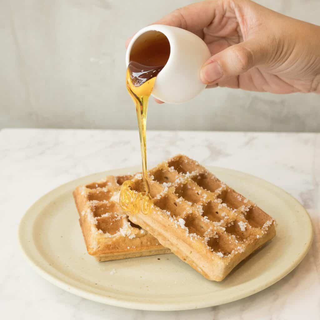 Waffle with cola syrup