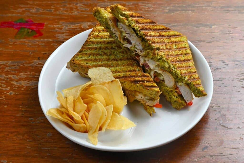 Grilled herb chicken panini