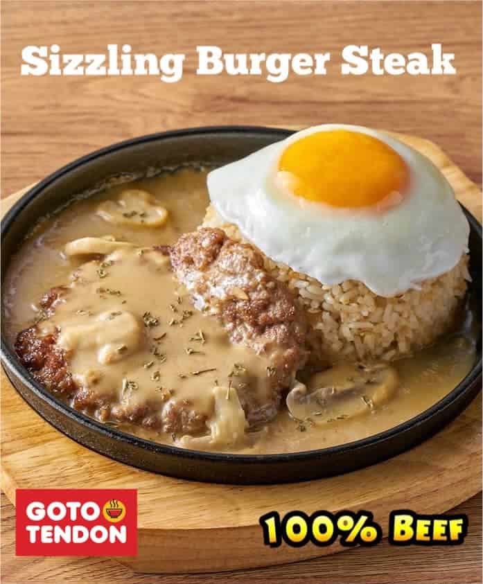 Sizzling burger steak