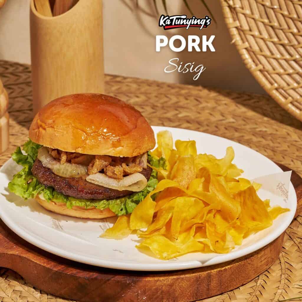 Pork sisig burger