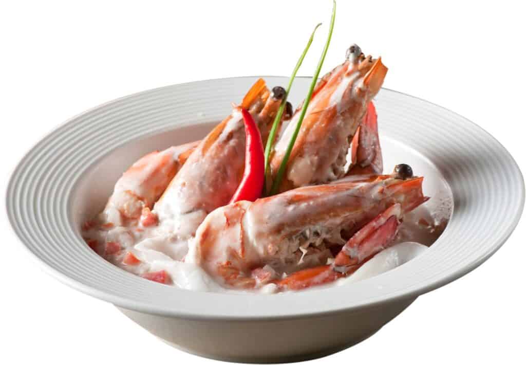 Coco loco prawns