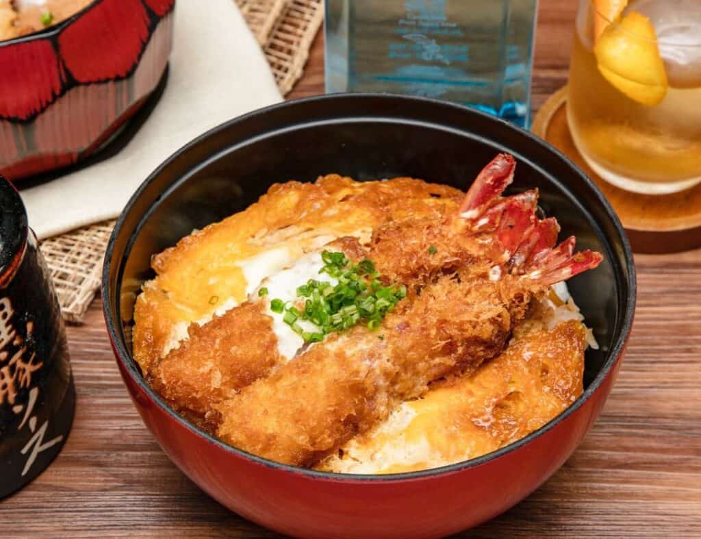 Prawn katsudon set