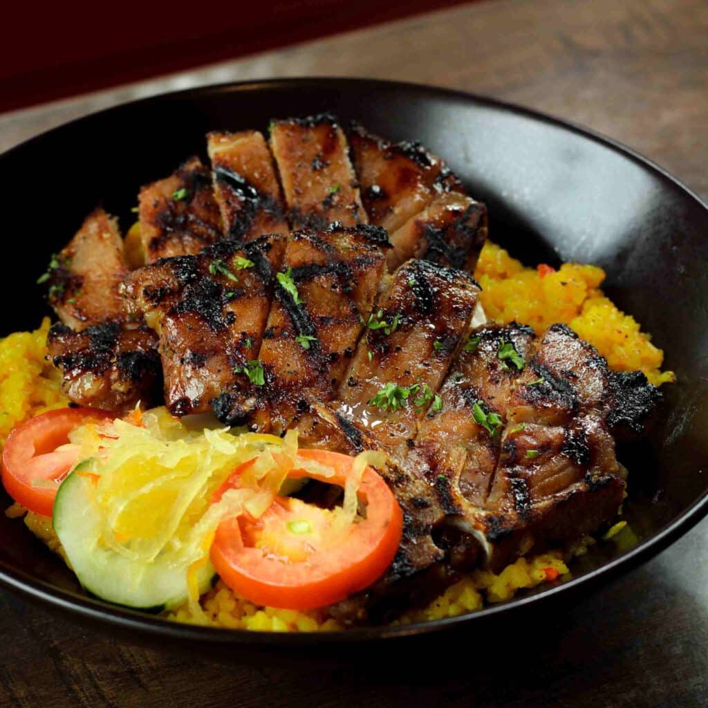 Grilled liempo with java rice