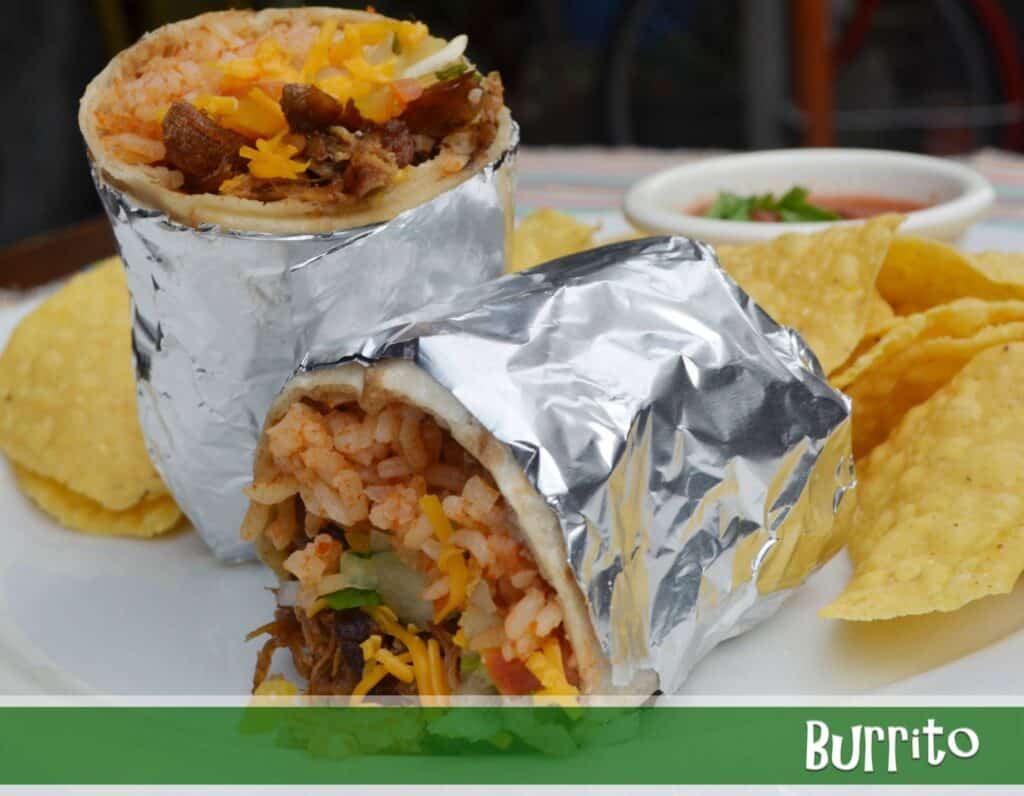 Mission style burrito