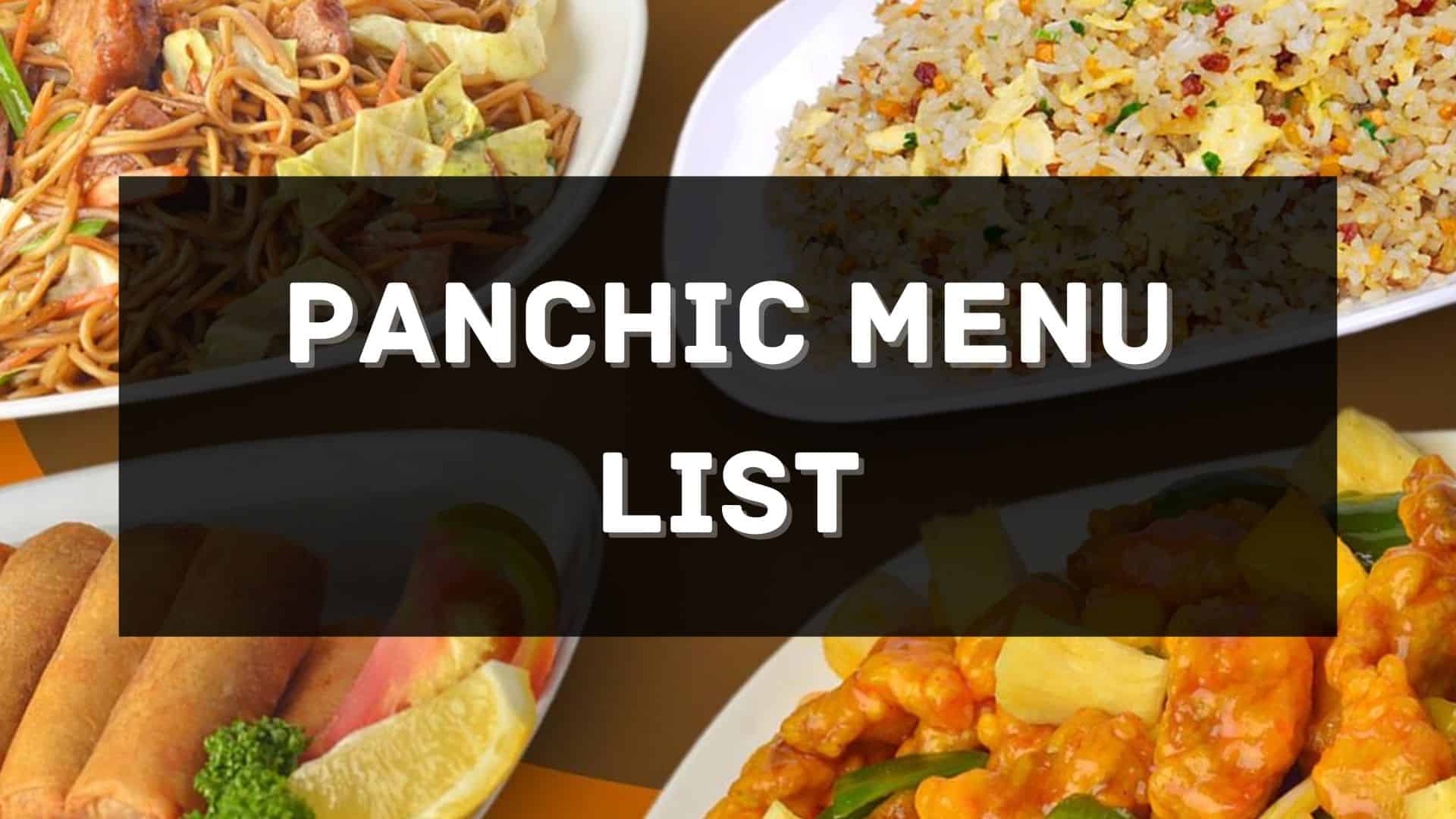 panchic menu prices philippines