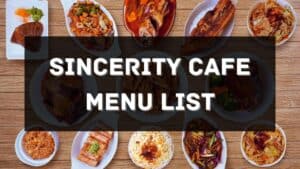 sincerity cafe menu prices philippines