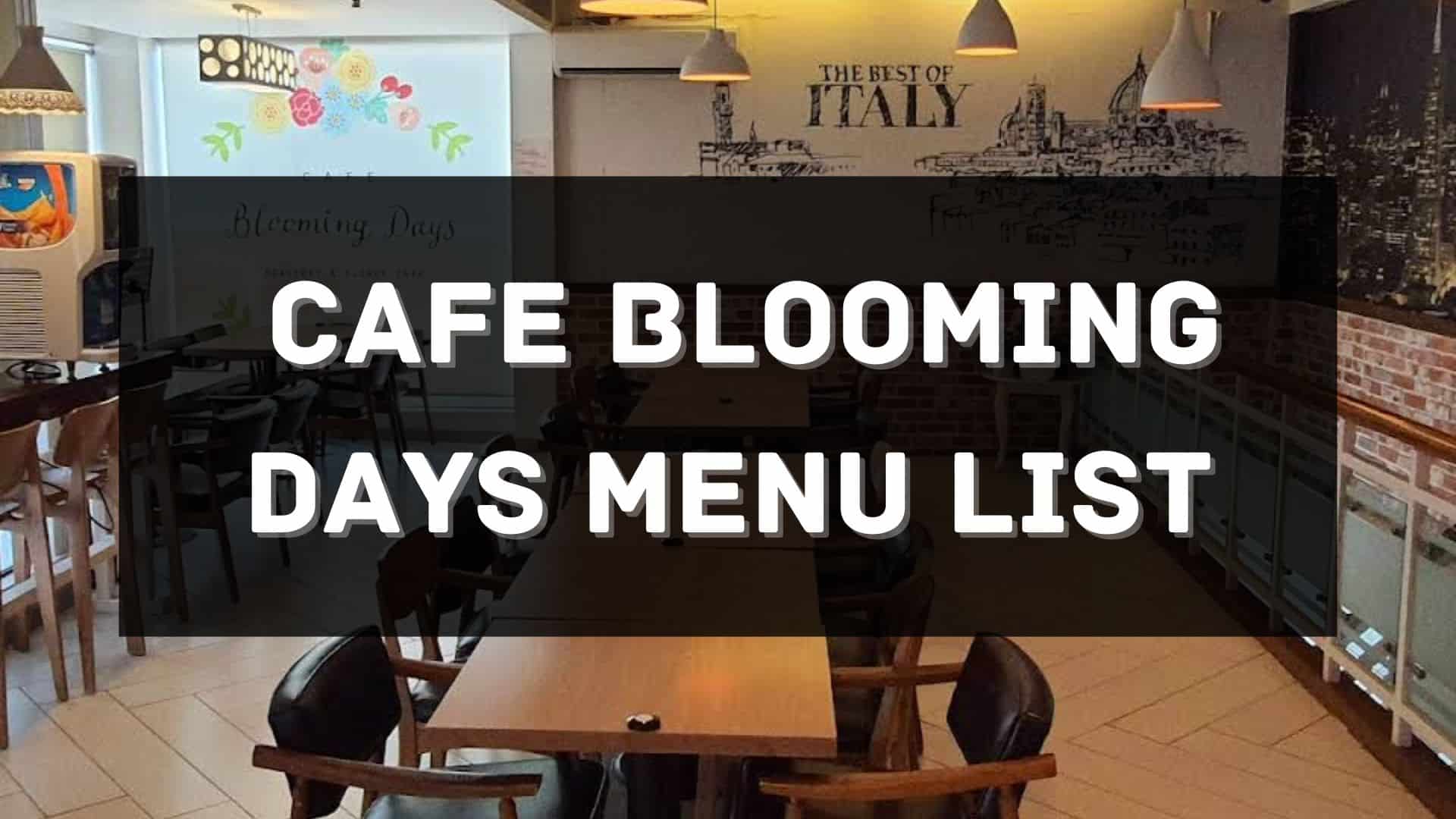 cafe blooming days menu prices philippines