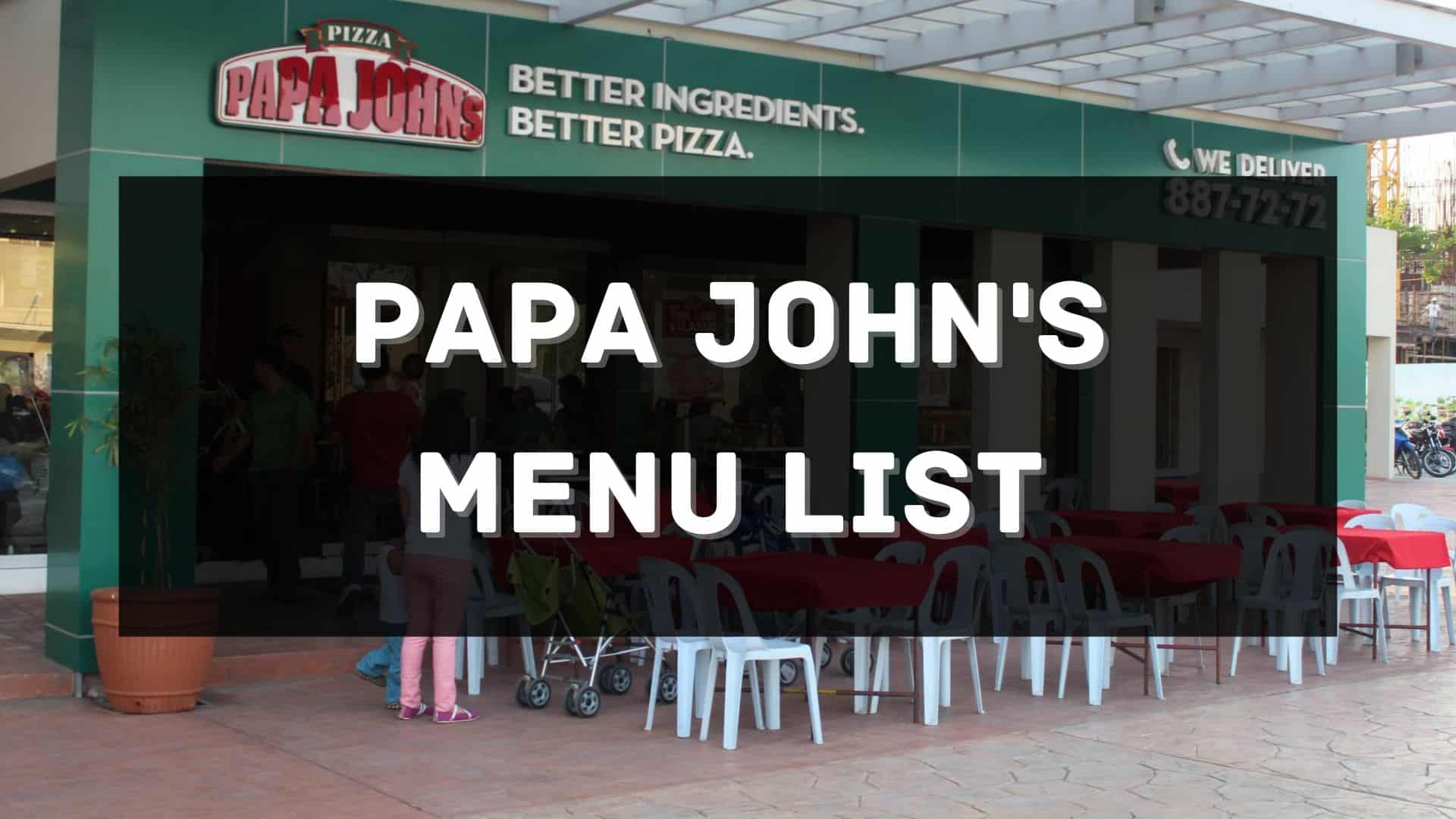 papa john's menu prices philippine