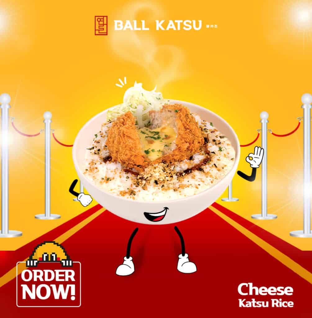 Cheese ball katsu rice bowl